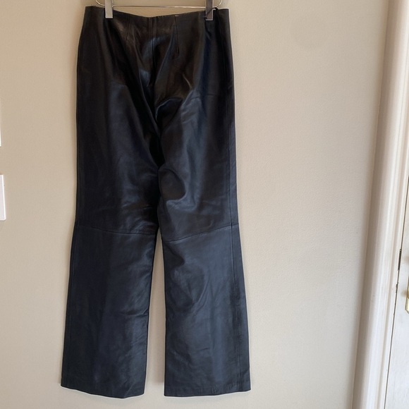 Doncaster Collection Black Leather Wide Leg Pants Trousers Size SMALL *read - Picture 5 of 7